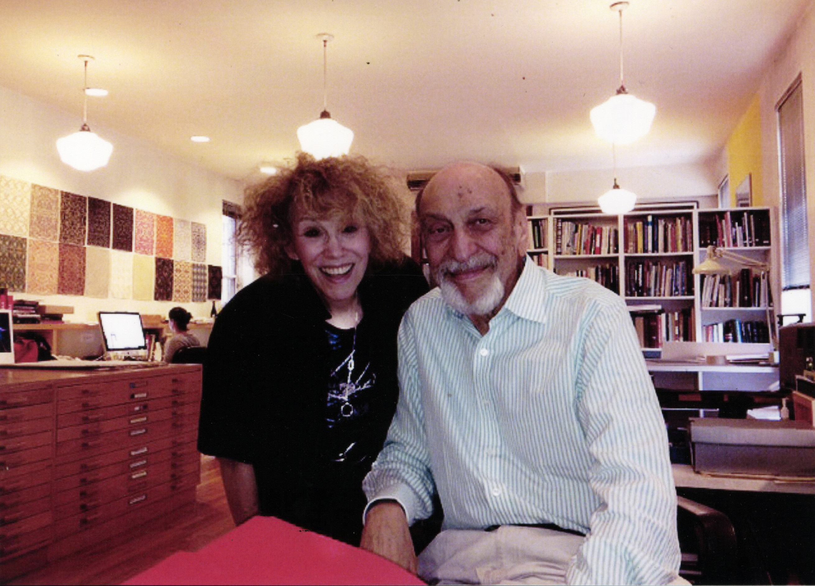 Carrie Robbins and Milton Glaser in Milton's studio